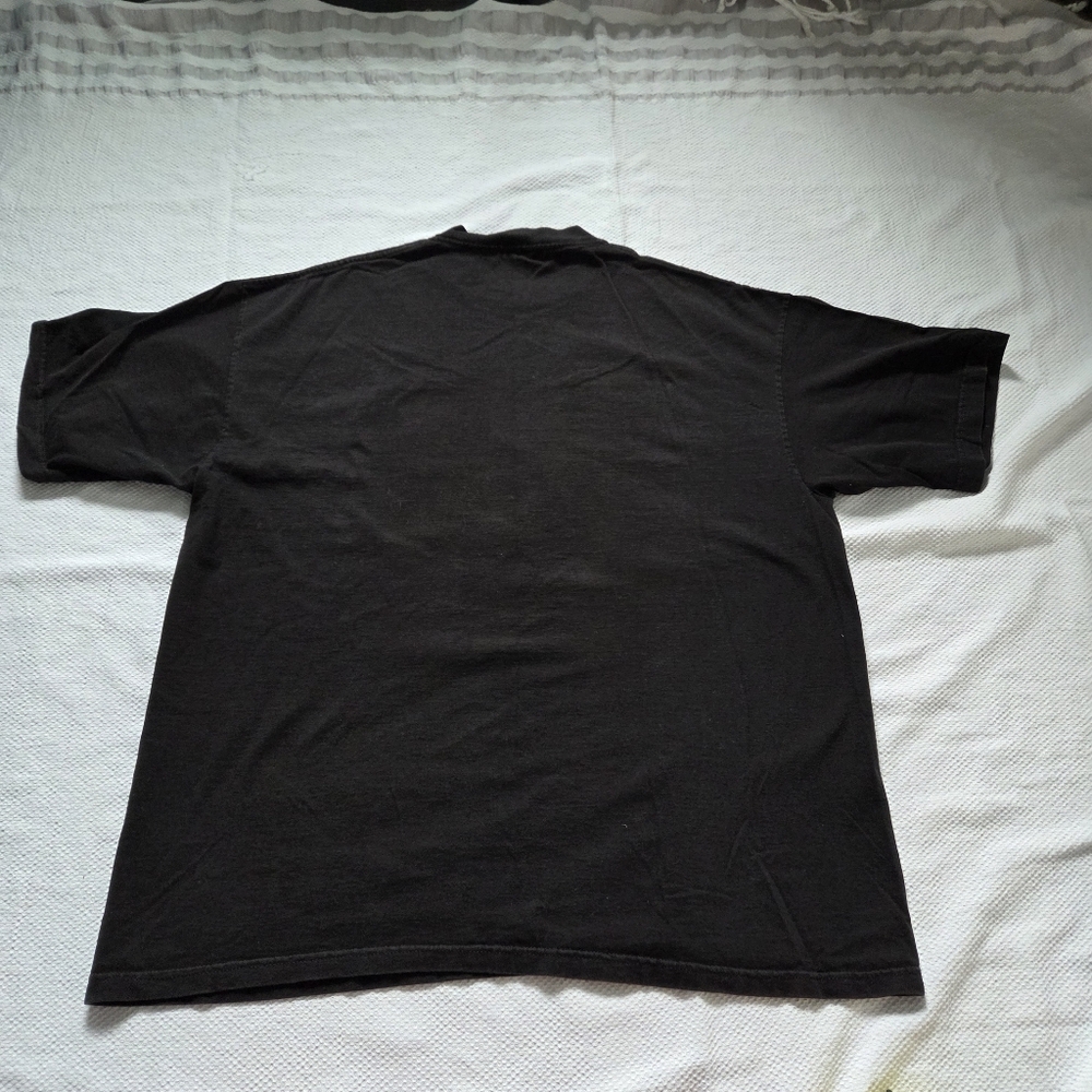 Basicss Black T-Shirt with Blue Houston Texas Skyline Graphic - Picture 4 of 4